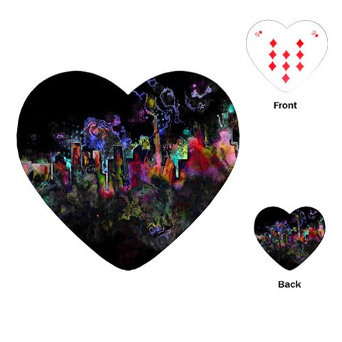 Grunge Paint Splatter Splash Ink Playing Cards Single Design (Heart) from ArtsNow.com Front