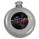 Grunge Paint Splatter Splash Ink Round Hip Flask (5 oz)