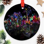 Grunge Paint Splatter Splash Ink Round Ornament (Two Sides)
