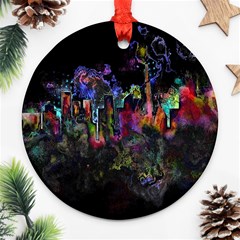 Grunge Paint Splatter Splash Ink Round Ornament (Two Sides) from ArtsNow.com Back