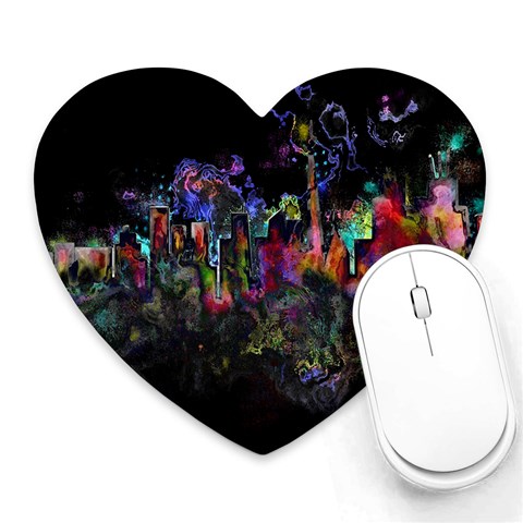 Grunge Paint Splatter Splash Ink Heart Mousepad from ArtsNow.com Front