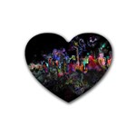 Grunge Paint Splatter Splash Ink Rubber Heart Coaster (4 pack)