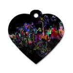 Grunge Paint Splatter Splash Ink Dog Tag Heart (One Side)