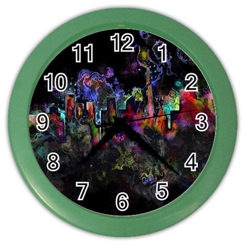 Grunge Paint Splatter Splash Ink Color Wall Clock from ArtsNow.com Front
