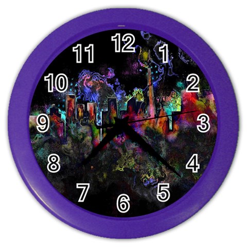 Grunge Paint Splatter Splash Ink Color Wall Clock from ArtsNow.com Front