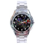Grunge Paint Splatter Splash Ink Stainless Steel Analogue Watch