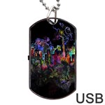 Grunge Paint Splatter Splash Ink Dog Tag USB Flash (Two Sides)