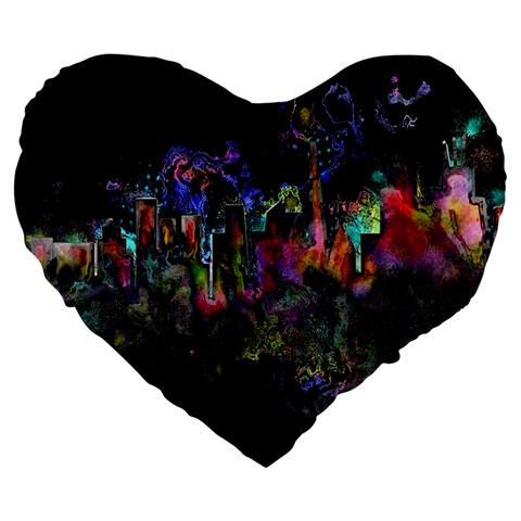 Grunge Paint Splatter Splash Ink Large 19  Premium Heart Shape Cushions from ArtsNow.com Front