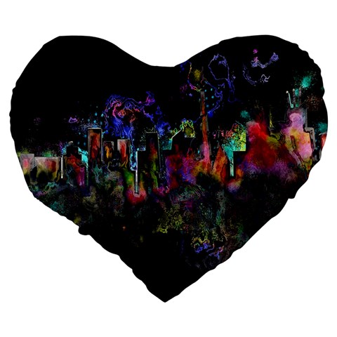 Grunge Paint Splatter Splash Ink Large 19  Premium Heart Shape Cushions from ArtsNow.com Back