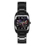 Grunge Paint Splatter Splash Ink Stainless Steel Barrel Watch