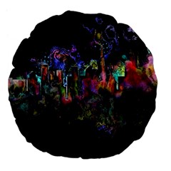 Grunge Paint Splatter Splash Ink Large 18  Premium Flano Round Cushions from ArtsNow.com Back
