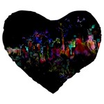 Grunge Paint Splatter Splash Ink Large 19  Premium Flano Heart Shape Cushions