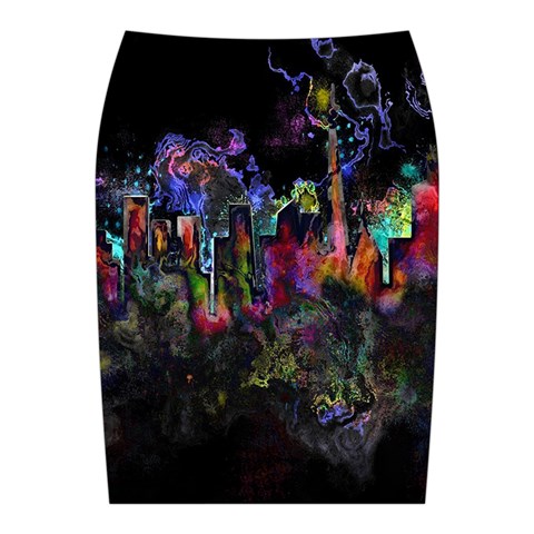 Grunge Paint Splatter Splash Ink Midi Wrap Pencil Skirt from ArtsNow.com Back