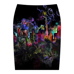 Grunge Paint Splatter Splash Ink Midi Wrap Pencil Skirt from ArtsNow.com Back