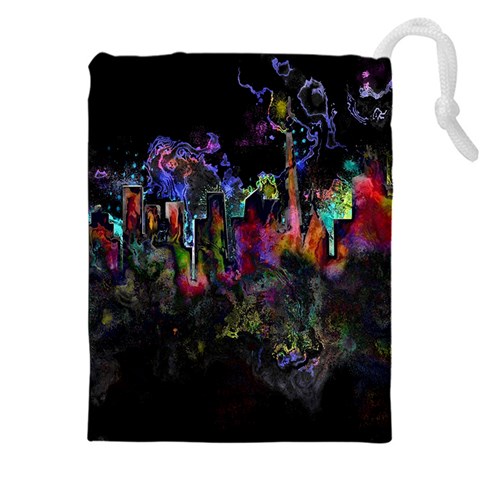 Grunge Paint Splatter Splash Ink Drawstring Pouch (5XL) from ArtsNow.com Front