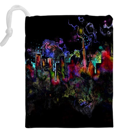 Grunge Paint Splatter Splash Ink Drawstring Pouch (5XL) from ArtsNow.com Back