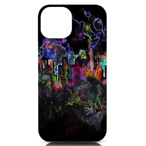 Grunge Paint Splatter Splash Ink iPhone 14 Black UV Print Case from ArtsNow.com Front