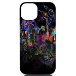 Grunge Paint Splatter Splash Ink iPhone 14 Black UV Print Case