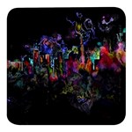 Grunge Paint Splatter Splash Ink Square Glass Fridge Magnet (4 pack)