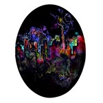 Grunge Paint Splatter Splash Ink Oval Glass Fridge Magnet (4 pack)
