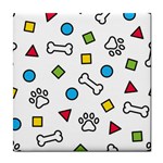 Dog Paw Seamless Pattern Footprint Bone Tile Coaster