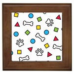 Dog Paw Seamless Pattern Footprint Bone Framed Tile