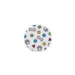 Dog Paw Seamless Pattern Footprint Bone 1  Mini Buttons