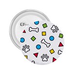 Dog Paw Seamless Pattern Footprint Bone 2.25  Buttons