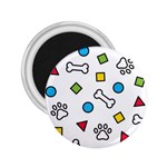Dog Paw Seamless Pattern Footprint Bone 2.25  Magnets
