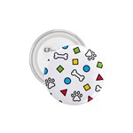 Dog Paw Seamless Pattern Footprint Bone 1.75  Buttons