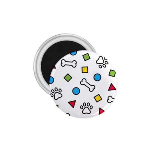 Dog Paw Seamless Pattern Footprint Bone 1.75  Magnets from ArtsNow.com Front