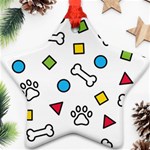 Dog Paw Seamless Pattern Footprint Bone Ornament (Star)