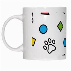 Dog Paw Seamless Pattern Footprint Bone White Mug from ArtsNow.com Left