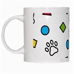 Dog Paw Seamless Pattern Footprint Bone White Mug