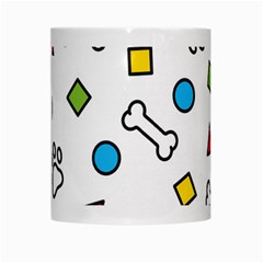 Dog Paw Seamless Pattern Footprint Bone White Mug from ArtsNow.com Center