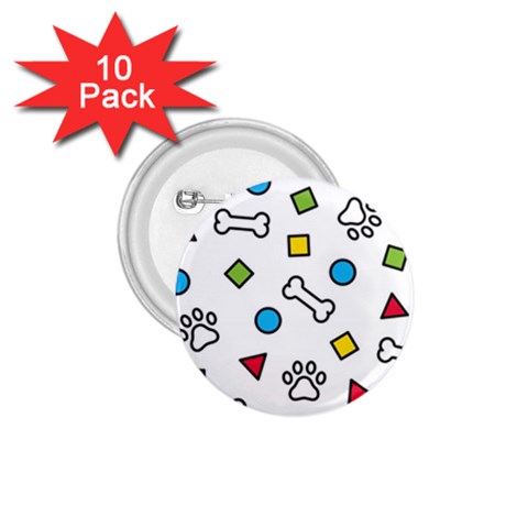 Dog Paw Seamless Pattern Footprint Bone 1.75  Buttons (10 pack) from ArtsNow.com Front