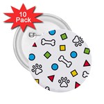 Dog Paw Seamless Pattern Footprint Bone 2.25  Buttons (10 pack) 
