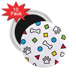 Dog Paw Seamless Pattern Footprint Bone 2.25  Magnets (10 pack) 