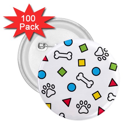 Dog Paw Seamless Pattern Footprint Bone 2.25  Buttons (100 pack)  from ArtsNow.com Front