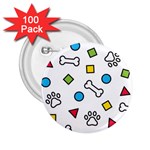 Dog Paw Seamless Pattern Footprint Bone 2.25  Buttons (100 pack) 