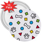 Dog Paw Seamless Pattern Footprint Bone 3  Buttons (10 pack) 
