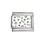 Dog Paw Seamless Pattern Footprint Bone Italian Charm (9mm)