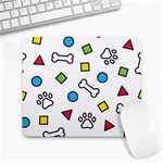 Dog Paw Seamless Pattern Footprint Bone Large Mousepad