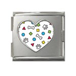 Dog Paw Seamless Pattern Footprint Bone Mega Link Heart Italian Charm (18mm)