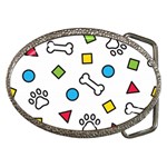 Dog Paw Seamless Pattern Footprint Bone Belt Buckles