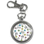 Dog Paw Seamless Pattern Footprint Bone Key Chain Watches