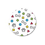 Dog Paw Seamless Pattern Footprint Bone Magnet 3  (Round)