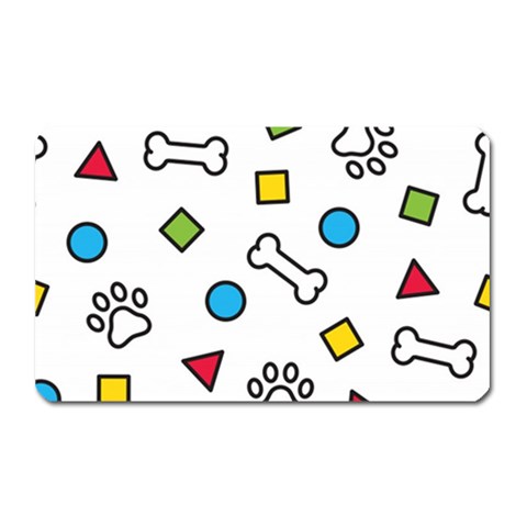 Dog Paw Seamless Pattern Footprint Bone Magnet (Rectangular) from ArtsNow.com Front