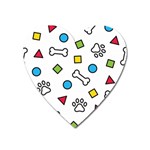 Dog Paw Seamless Pattern Footprint Bone Heart Magnet