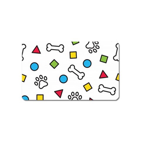 Dog Paw Seamless Pattern Footprint Bone Magnet (Name Card) from ArtsNow.com Front